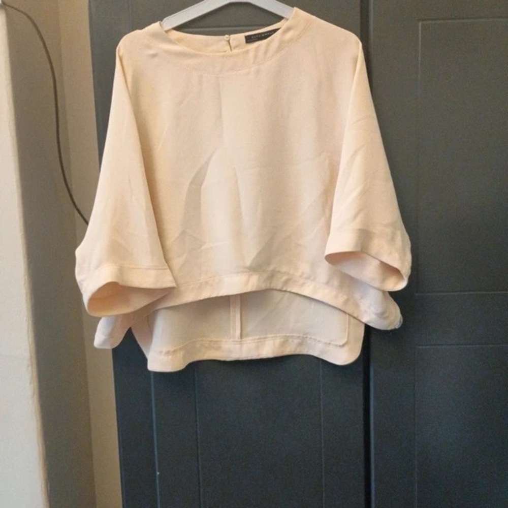 Boxy Layered Blouse in Soft Cream